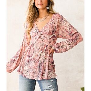 Willow Root pink empire top